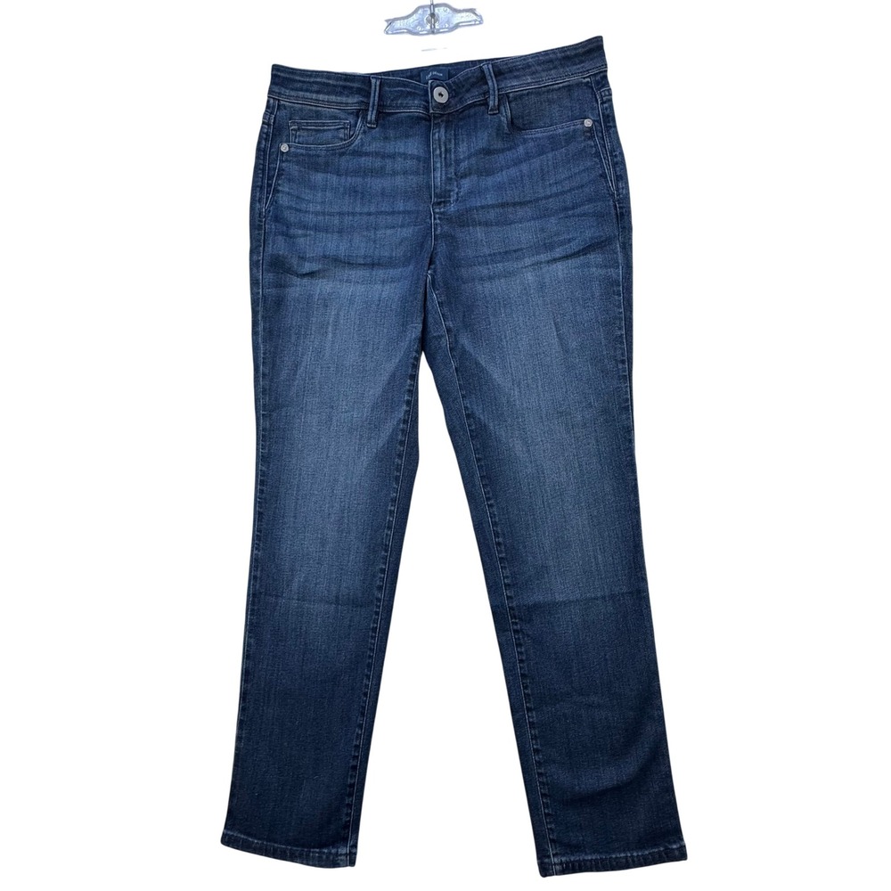 NEW J.Jill Slim Ankle Jeans Women 10 Medium Wash Blue Straight Leg Denim